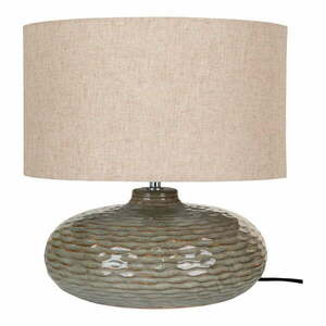 Khaki lampa stołowa ceramiczna z tekstylnym kloszem (wysokość 44 cm) Oldham – House Nordic obraz