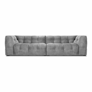 Szara aksamitna sofa Windsor & Co Sofas Vesta, 280 cm obraz