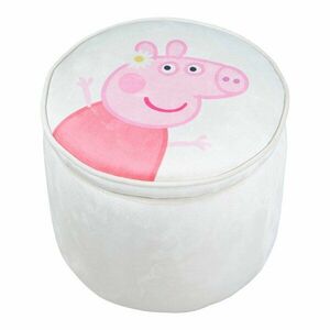 Biały aksamitny puf dziecięcy Peppa Pig – Roba obraz