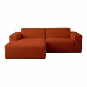 Ceglasty moduł sofy z materiału bouclé (lewostronny) Roxy – Scandic obraz