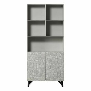 Jasnoszary regał z litego drewna mango 90x200 cm Carved – BePureHome obraz