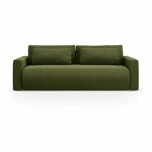 Zielona aksamitna rozkładana sofa ze schowkiem 238 cm Belfast – Cosmopolitan Design obraz