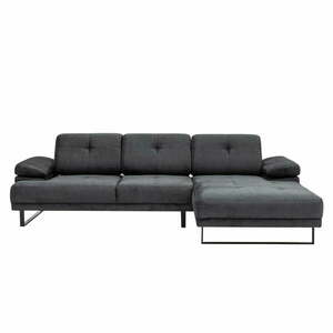 Ciemnoszara sofa narożna Artie Mustang, narożnik prawy obraz