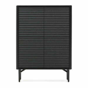 Czarna szafka w dekorze dębu 104, 5x144x40 cm Lenon – Kave Home obraz