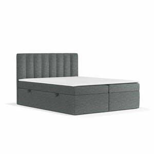 Ciemnoszare łóżko boxspring ze schowkiem 180x200 cm Novento – Maison de Rêve obraz