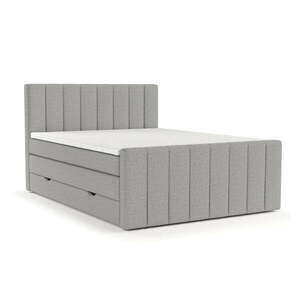 Jasnoszare łóżko boxspring ze schowkiem 180x200 cm Ruby – Maison de Rêve obraz