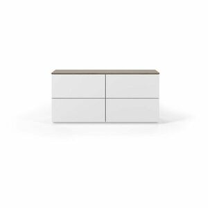 Biała komoda z blatem w orzechowym dekorze TemaHome Join, 120 x 54 cm obraz