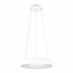 Biała lampa wisząca LED ze ściemniaczem i metalowym kloszem ø 46 cm Cardona – Trio obraz
