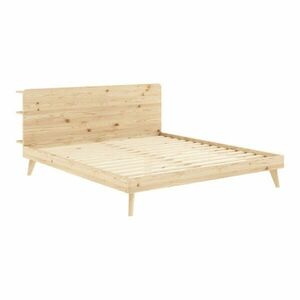 Łóżko dwuosobowe z drewna sosnowego ze stelażem 140x200 cm Retreat – Karup Design obraz