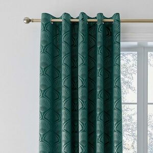 Zielone zasłony częściowo zaciemniające (dimout) zestaw 2 szt. 229x229 cm Art Deco Pearl – Catherine Lansfield obraz