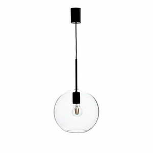 Czarna lampa wisząca ze szklanym kloszem 25x25 cm Patera – Markslöjd obraz