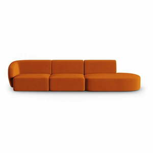 Aksamitna sofa lewostronna w kolorze terakoty 311 cm Paolo – Milo Casa obraz