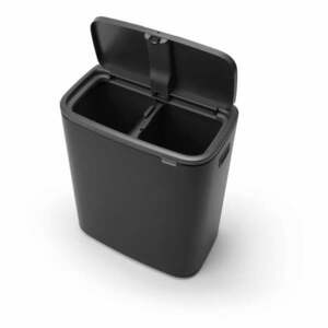 Stalowy kosz na śmieci otwierany na dotyk w kolorze matowej czerni 60 l Touch Bin – Brabantia obraz