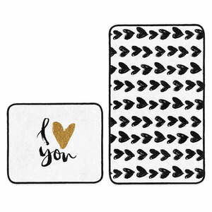 Białe/czarne dywaniki łazienkowe zestaw 2 szt. 60x100 cm – Mila Home obraz