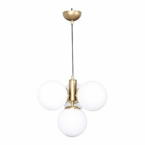 Lampa wisząca w biało-złotym kolorze ze szklanym kloszem ø 15 cm Hector – Squid Lighting obraz