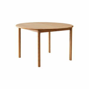 Okrągły rozkładany stół z dodatkowym blatem z litego drewna dębowego ø 120 cm Noor – Hammel Furniture obraz