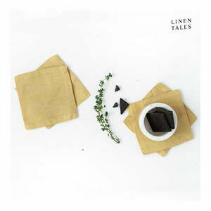 Żółte tekstylne podkładki zestaw 4 szt. – Linen Tales obraz