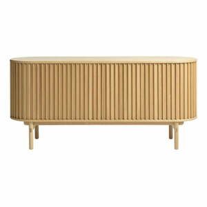 Niska komoda w dekorze dębu 160x73 cm Carno – Unique Furniture obraz