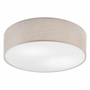 Jasnoszara lampa sufitowa z tekstylnym kloszem ø 45 cm Vivian – LAMKUR obraz