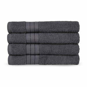 Antracytowe bawełniane ręczniki frotte zestaw 4 szt. 50x100 cm – Good Morning obraz