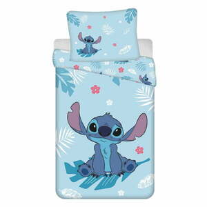 Niebieska bawełniana pościel dziecięca jednoosobowa 140x200 cm Lilo and Stitch "Blue" – Jerry Fabrics obraz