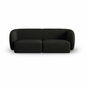 Czarna sofa z tkaniny szenilowej 188 cm Paolo – Milo Casa obraz