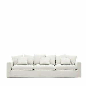 Biała lniana sofa 340 cm Nora – Kave Home obraz