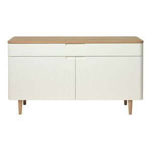 Niska komoda z drewna białego dębu Unique Furniture Amalfi obraz