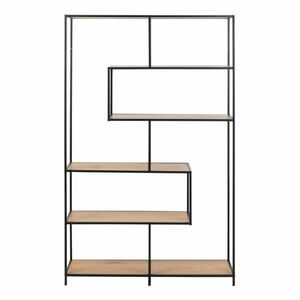 Czarno-naturalny regał w dekorze dębu 114x185 cm Seaford – Actona obraz