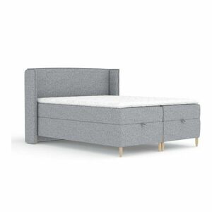 Szare łóżko boxspring ze schowkiem 180x200 cm Monpelli – Maison de Rêve obraz