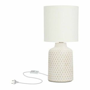 Kremowa lampa stołowa z tekstylnym kloszem (wys. 32 cm) Iner – Candellux Lighting obraz