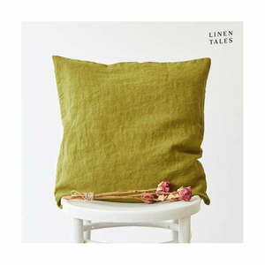 Lniana poszewka na poduszkę 45x45 cm Moss Green – Linen Tales obraz