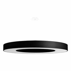 Czarna lampa wisząca z tekstylnym kloszem ø 90 cm Galata Slim – Nice Lamps obraz