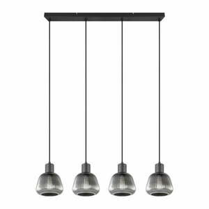 Czarna lampa sufitowa ze szklanym kloszem Tarifa – Trio obraz