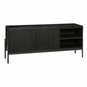 Czarna niska komoda z egzotycznego drewna 120x51 cm Nobu – Hübsch obraz