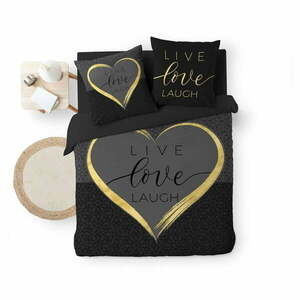 Czarna bawełniana pościel dwuosobowa 200x200 cm Crazy Love – douceur d'intérieur obraz