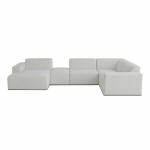 Biały narożnik z materiału bouclé (w kształcie litery U) Roxy – Scandic obraz