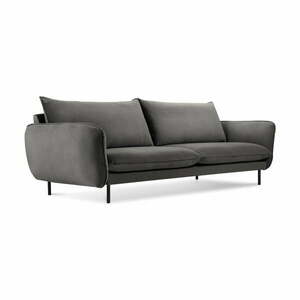 Ciemnoszara aksamitna sofa Cosmopolitan Design Vienna, 200 cm obraz