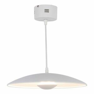 Biała lampa wisząca LED z metalowym kloszem Lund – Candellux Lighting obraz
