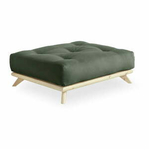 Podnóżek z zielonym obiciem Karup Design Senza Natural/Olive Green obraz