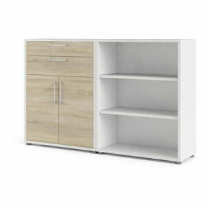 Biały regał modułowy w dekorze dębu 178x113 cm Prima – Tvilum obraz