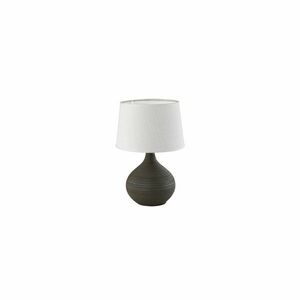 Ciemnobrązowa lampa stołowa z ceramiki i tkaniny Trio Martin, wys. 29 cm obraz