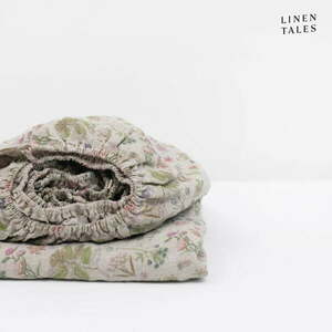 Lniane prześcieradło z gumką 90x190 cm Botany 2 – Linen Tales obraz