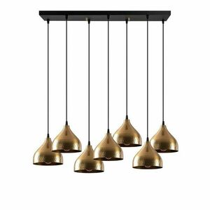 Lampa Wisząca Sufitowa Żyrandol Czarno - Złoty obraz