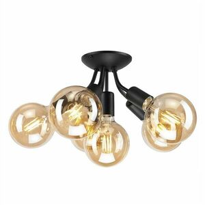 Czarna lampa wisząca − LAMKUR obraz