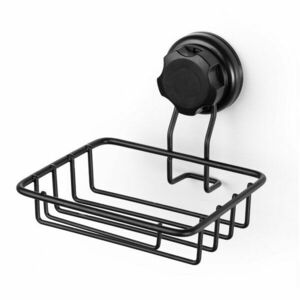 Czarna samoprzylepna mydelniczka Compactor Bestlock Black Soap & Sponge Holder obraz