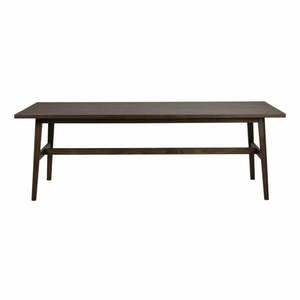 Ciemnobrązowy stół w dekorze dębu 100x220 cm Plainfield – Rowico obraz