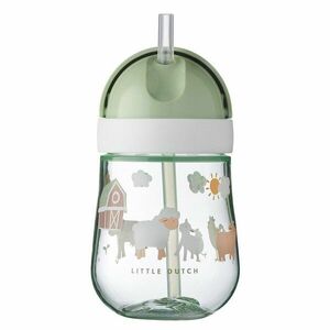 Biało-jasnozielony kubek dla dzieci z tritanu 300 ml Little farm – Mepal obraz