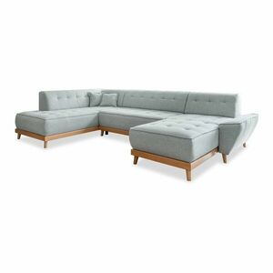 Jasnoszara rozkładana sofa w kształcie litery "U" Miuform Dazzling Daisy, lewostronna obraz