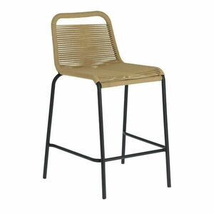 Beżowy hoker ze stalową konstrukcją Kave Home Glenville, wys. 62 cm obraz